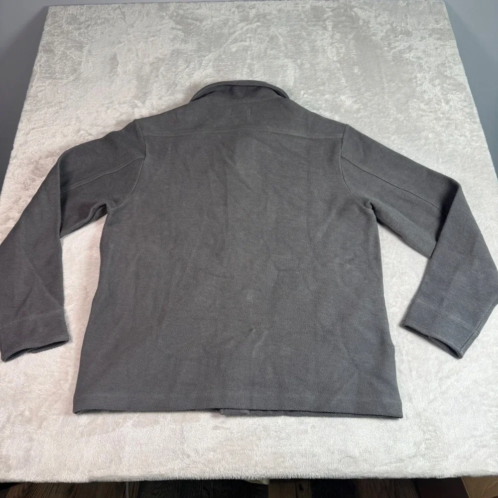 NWOT American Giant Mens French Terry‎ Twill Shacket L Gray Button Up Outdoors